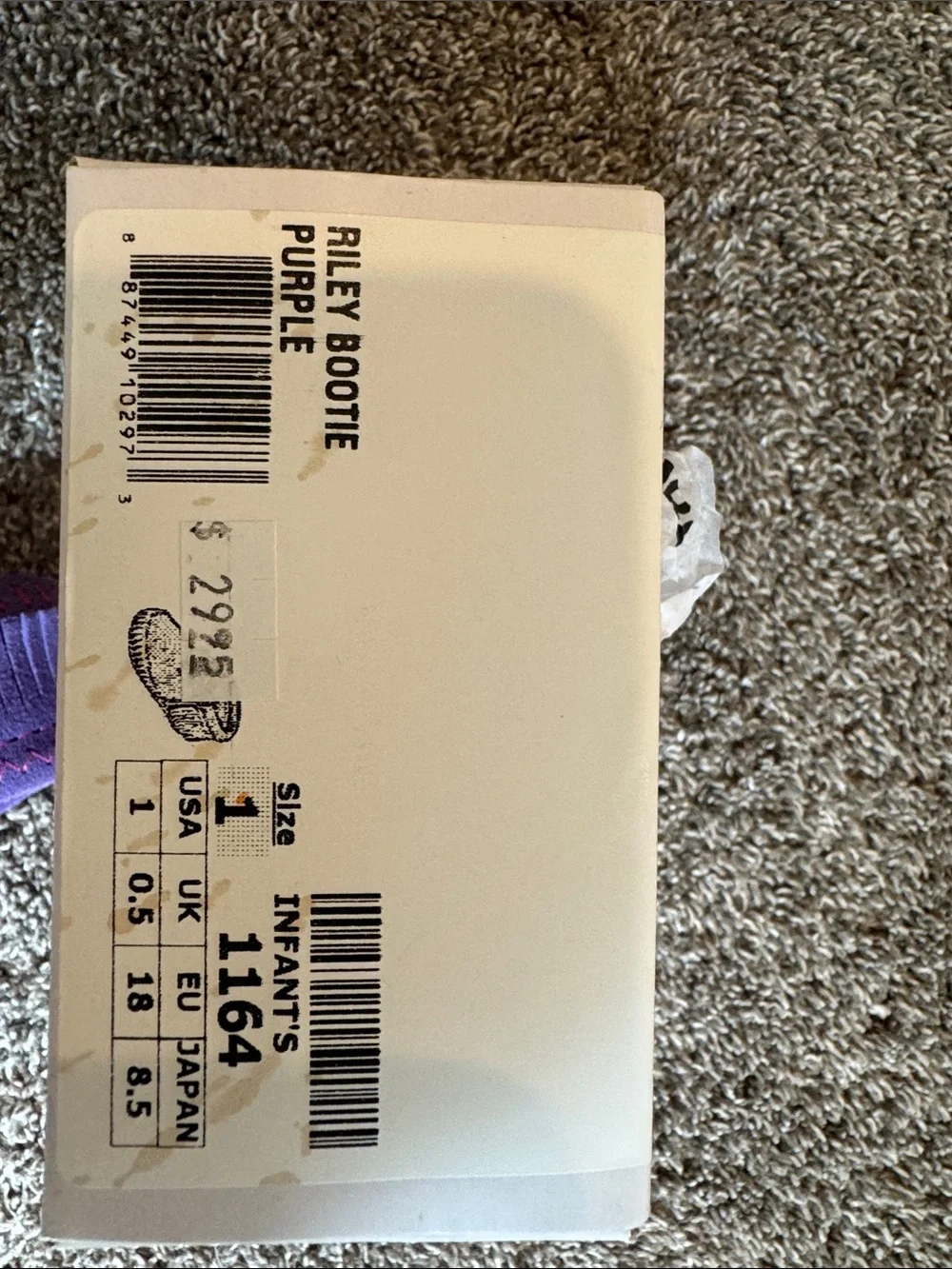 Minnetonka Purple Moccasin Baby Booties with Pink Stitching